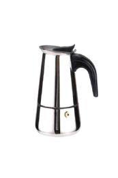 12 Wholesale Home Basics 4 Cup Demitasse Shot Stainless Steel Stovetop Espresso Maker, Silver