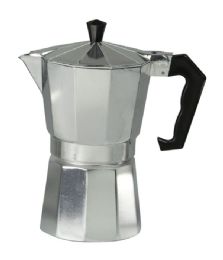 12 Wholesale Home Basics 6 Cup Demitasse Shot Aluminum Stovetop Espresso Maker, Grey