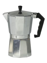 12 Wholesale Home Basics 9 Cup Demitasse Shot Aluminum Stovetop Espresso Maker, Grey