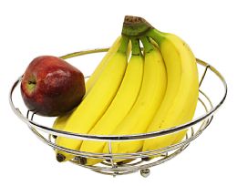12 Wholesale Home Basics Chrome Plated Steel Flat Wire Fruit Bowl