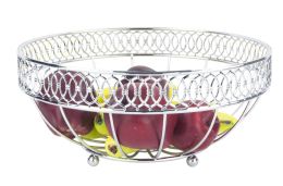 6 Wholesale Home Basics Infinity Collection Fruit Basket, Chrome