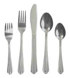 12 Wholesale Home Basics Avery Collection 20 Piece Stainless Steel Flatware Set, Silver