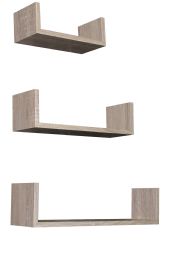 6 Wholesale Home Basics Floating Shelf, (Set of 3), Grey