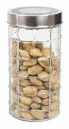 12 Wholesale Home Basics Chex Collection 52 oz. Large Glass Canister