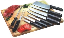 6 Wholesale Home Basics 10 Piece Knife Set with Cutting Board