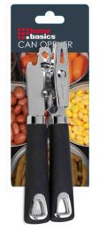 24 Wholesale Home Basics Manual Can Opener With Soft Grip Rubber Handles, Black