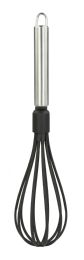 24 Wholesale Home Basics Nylon Whisk with Stainless Steel Handle, Black
