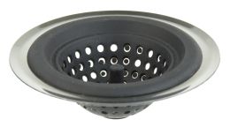 24 Wholesale Home Basics Silicone Sink Strainer With Stainless Steel Rim, Silver