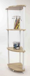 3 Wholesale Home Basics Pine Wood 4 Tier Arc Corner Shelf, Natural