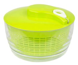 8 Wholesale Home Basics Plastic Salad Spinner With SelF-Retracting Cord, Green