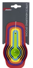 24 Wholesale Home Basics 6 Piece Plastic Measuring Cup Set, Multi-Colored