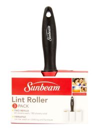 24 Wholesale Home Basics 60 Sheet Lint Roller with 2 Refillable Rolls, Black