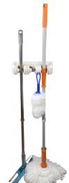 12 Wholesale Home Basics Plastic 3 Slot Mop And Broom Organizer