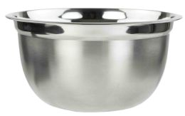 24 Wholesale Home Basics 5 Qt. Stainless Steel Beveled AntI-Skid Mixing Bowl, Silver