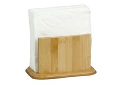 12 Wholesale Home Basics Bamboo Napkin Holder