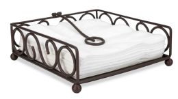 12 Wholesale Scroll Collection Steel Flat Napkin Holder, Bronze