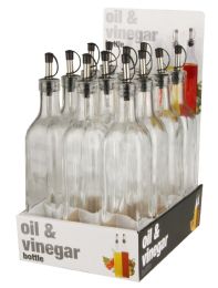 48 Wholesale Home Basics Leak Proof Easy Pour Oil and Vinegar Bottle, Clear