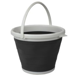 12 Wholesale Home Basics 10 LT Collapsible Plastic Bucket, Black