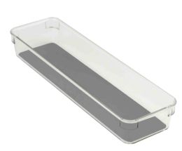24 Wholesale Home Basics 3 x 12 x 2 Plastic Drawer Organizer with Rubber Liner