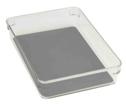 24 Wholesale Home Basics 6" x 9" x 2" Plastic Drawer Organizer with Rubber Liner