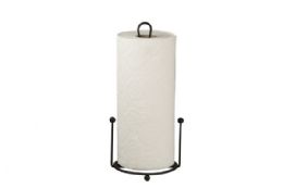 12 Wholesale Home Basics Wire Collection Free-Standing Paper Towel Holder with Double Dispensing Side Bar, Black