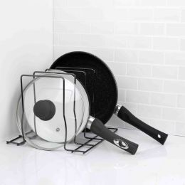 12 Wholesale Home Basics Steel Lid Rack, Black Onyx