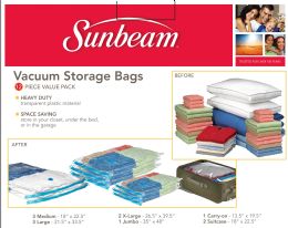 6 Pieces Home Basics 12 Piece Plastic Vacuum Bag - Storage & Organization
