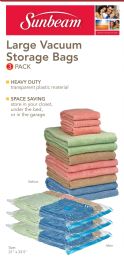 12 Bulk Home Basics Value Pack Plastic Vaccum Storage Bags, (set Of 3), Clear