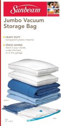 12 Pieces Home Basics Jumbo Space-Saving Air-Tight Plastic Vacuum Storage Bag, Clear - Storage & Organization
