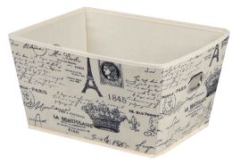 12 Pieces Home Basics Paris Collection Large Non-Woven Storage Bin, Natural - Home Accessories