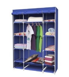4 Pieces Home Basics Non-Woven Free-Standing Storage Closet, Navy - Home Accessories