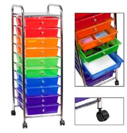 2 Wholesale Sunbeam 10 Drawer Rolling Cart, MultI-Color