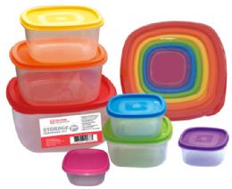12 Wholesale Home Basics 7 Piece Container Set with Lid