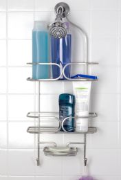 6 Pieces Home Basics Essence Shower Caddy, Satin Nickel - Bathroom Accessories