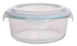 12 Wholesale Home Basics 32 Oz. Round Borosilicate Glass Food Storage Container