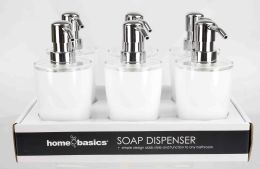 24 Wholesale Home Basics Acrylic Plastic 10 Oz. Soap Dispenser, White