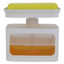 24 Wholesale Home Basics Soap Dispensing Sponge Holder, White