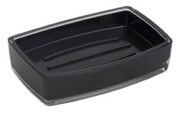 24 Wholesale Home Basics Acrylic Plastic Soap Dish, Black