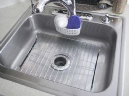 24 Wholesale Home Basics Medium Chrome Sink Protector with Rubber Base