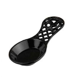 6 Wholesale Home Basics Cast Iron Rooster Spoon Rest, Black