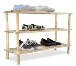 6 Pieces Home Basics 3 Tier Wooden Shoe Rack - Storage & Organization