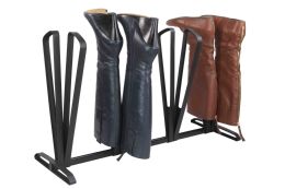 12 Pieces Home Basics Adjustable 4 Pair  Plastic Boot Rack Organizer, Black - Storage & Organization