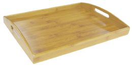 12 Wholesale Home Basics Bamboo Serving Tray with Open Handles, Natural