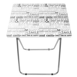6 Pieces Home Basics Happy MultI-Purpose Foldable Table, Black/white - Sets