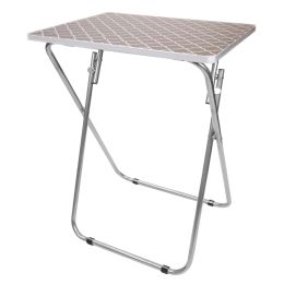 6 Pieces Home Basics Lattice MultI-Purpose Foldable Table, Grey/white - Sets