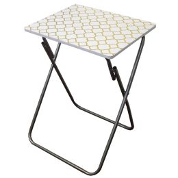 6 Wholesale Home Basics Metallic MultI-Purpose Foldable Table, Gold