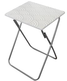 6 Pieces Home Basics Metallic MultI-Purpose Foldable Table, Silver - Sets