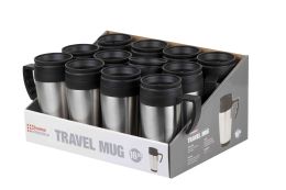 24 Wholesale Home Basics Stainless Steel Travel Mug