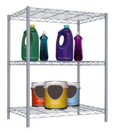 4 Wholesale Home Basics 3 Tier Steel Wire Shelf, Grey