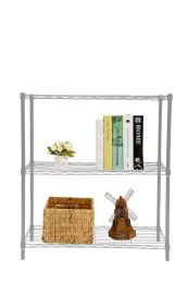 4 Pieces Home Basics 3 Tier Wide Steel Wire Shelf, Grey - Home Accessories